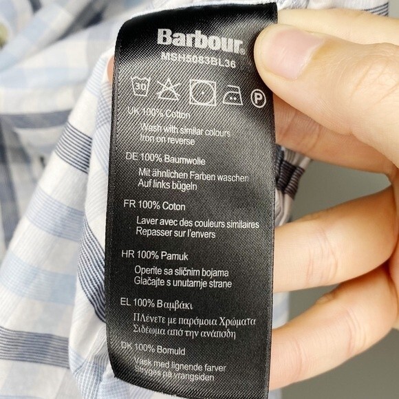 Barbour Men’s Tailored Fit Plaid Button Down Shirt Size Medium - Picture 6 of 9